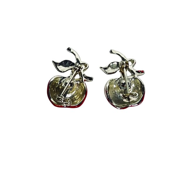 Gold Tone, Red, Green And White Apple Pins (6075) - Picture 4 of 4